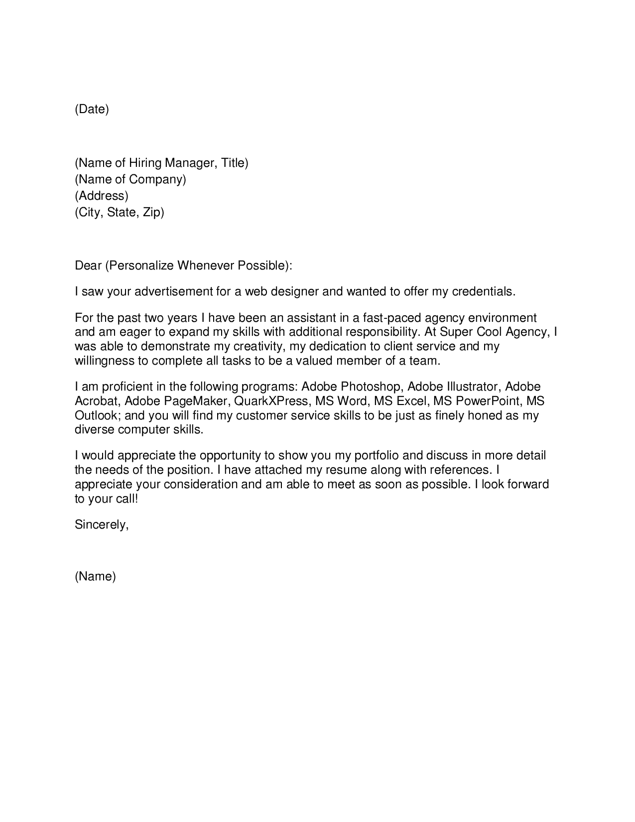 official letter format